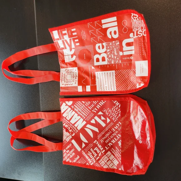 Lululeon Red Graphic Tote Bags 2 Totes - Picture 4 of 4